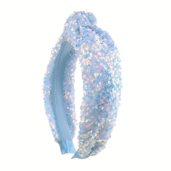 Whimsy_and_Lily Accessories - Blue Sequin Knotted Headband